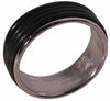 Caucciu' e argento 925/1000 in questo anello Uomo a fascia larga mm 8.0