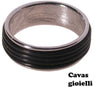 Caucciu' e argento 925/1000 in questo anello Uomo a fascia larga mm 8.0