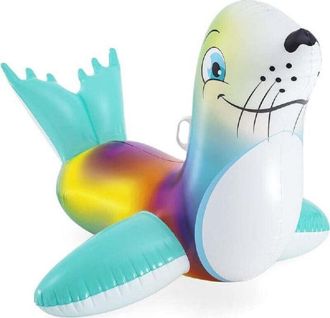 Cavalcabile Gonfiabile A Forma Di Foca Allegra Bambini 157x114cm Maniglie 41479 Giochi e giocattoli/Sport e giochi all'aperto/Giochi aquatici e piscine per bambini/Canotti e gonfiabili galleggianti Trade Shop italia - Napoli, Commerciovirtuoso.it