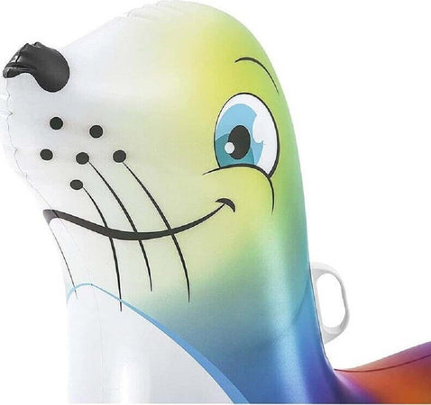 Cavalcabile Gonfiabile A Forma Di Foca Allegra Bambini 157x114cm Maniglie 41479 Giochi e giocattoli/Sport e giochi all'aperto/Giochi aquatici e piscine per bambini/Canotti e gonfiabili galleggianti Trade Shop italia - Napoli, Commerciovirtuoso.it