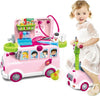Cavalcabile-Trolley-Schoolbus-Dottoressa-Giocattolo-Per-Bambini-3in1-Luci-Suoni