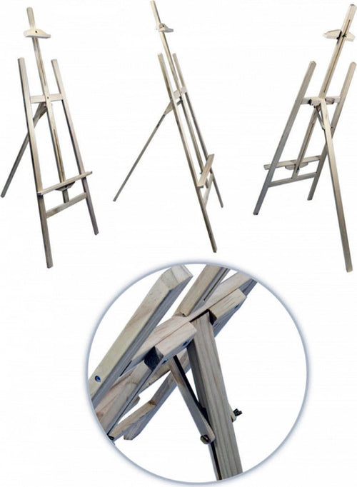 CAVALLETTO ARTISTICO SUPPORTO PER PITTURA TELA PIEGHEVOLE LEGNO 120CM DISEGNO  Trade Shop italia - Napoli, Commerciovirtuoso.it