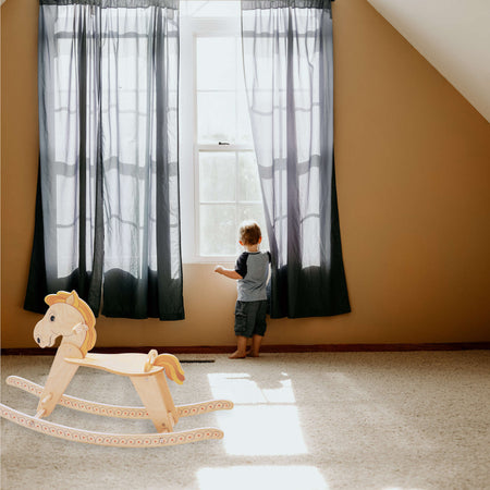 Cavallo a Dondolo in Legno - Variante Grande per Bambini Dida