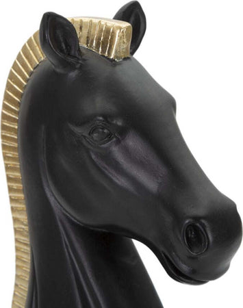 Cavallo Nero E Oro Cm 10,5X8,5X19 Casa e cucina/Decorazioni per interni/Accessori decorativi/Soprammobili Led Mall Home - Napoli, Commerciovirtuoso.it