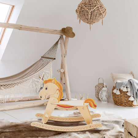 Cavalluccio a Dondolo in Legno - Variante Piccola per Bambini Dida