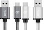 Cavi USB Tipo C a USB 3 Ricarica Rapida Data Sync in Nylon Intrecciato per Android (1 metro Bianco + 2 metri Grigio)