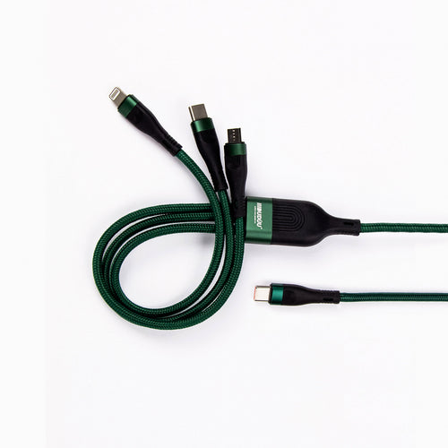 Cavo nylon 100W 3 in 1 fast charge