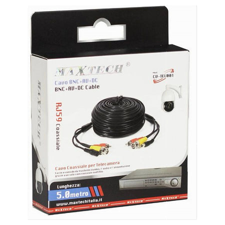 Cavo 5mt Per Telecamera Collegamento Dal Monitor Alla Camera Maxtech Cv-tel001