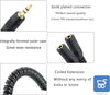 Cavo a spirale per cuffie stereo da 3,5 mm (non microfono) a 2 femmine Splitter a Y