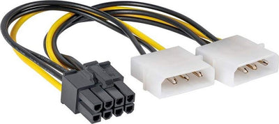 Cavo Adattatore Alimentazione scheda video da Molex a PCI-E 8 pin femmina 15 cm - Molex