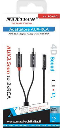 Cavo Adattatore Audio Stereo Aux Jack 3.5mm Femmina A 2xrca Maschio 15cm Rca-a01 Elettronica/Home Audio e Hi-Fi/Accessori/Cavi/Cavi Stereo Jack Trade Shop italia - Napoli, Commerciovirtuoso.it