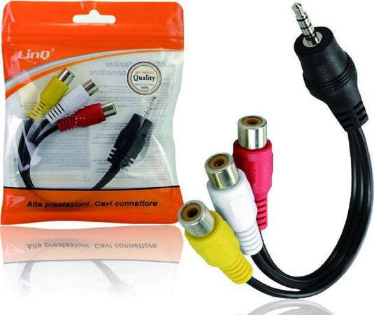 Cavo Adattatore Audio Video Da Jack 3.5mm Maschio A 3x Rca Femmina 10cm Av-3rca Elettronica/Home Audio e Hi-Fi/Accessori/Cavi/Cavi ottici Trade Shop italia - Napoli, Commerciovirtuoso.it