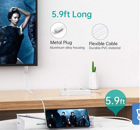 Cavo Adattatore da Lightning a Digital AV HDMI 1080P Full HD Per iPhone 1,8 metri
