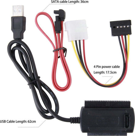 CAVO ADATTATORE IDE SATA USB 2.0 SUPPORTA HD HARD DSIK 2.5 3.5 ALIMENTATORE  Trade Shop italia - Napoli, Commerciovirtuoso.it