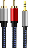 Cavo Adattatore JACK 3,5mm Maschio 2 RCA Maschio 6 METRI Premium Nylon Intrecciato