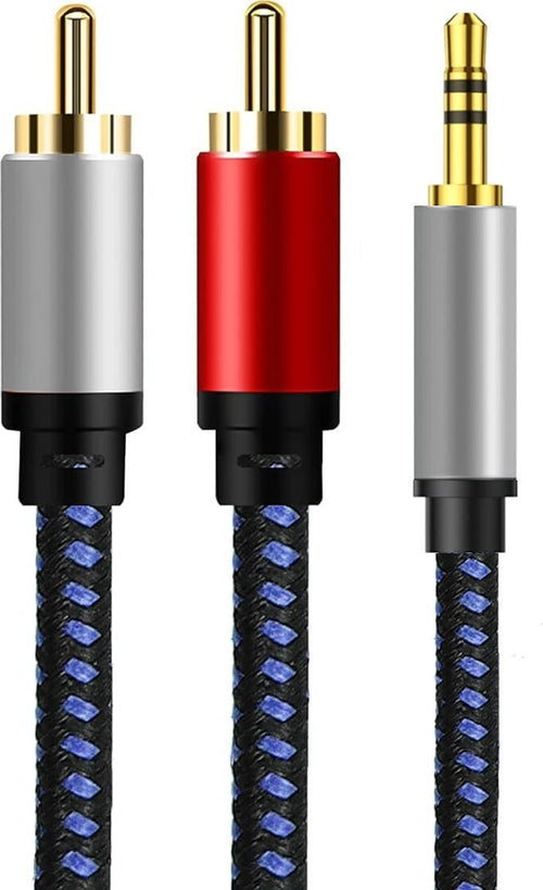 Cavo Adattatore JACK 3,5mm Maschio 2 RCA Maschio 6 METRI Premium Nylon Intrecciato