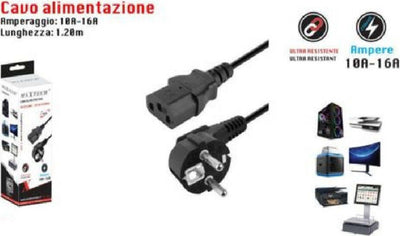 Cavo Alimentazione Tripolare Per Pc Notebook Monitor Spina Schuko F-al01 1.2mt Elettronica e telefonia > Accessori Audio e Video > Cavi Audio e Video Trade Shop italia - Napoli, Commerciovirtuoso.it