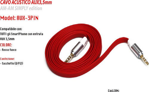 Cavo Audio Acustico Stereo Per Smartphone Aux Jack 3,5mm Am-am Maxtech Aux-3pin Elettronica e telefonia > Accessori Audio e Video > Cavi Audio e Video Trade Shop italia - Napoli, Commerciovirtuoso.it