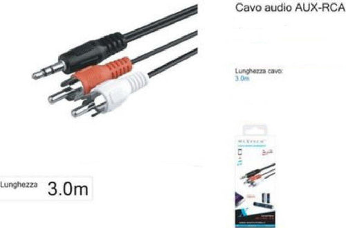Cavo Audio Da Jack 3,5mm Aux A 2rca Maschio Doppio Stereo Prolunga 3mt Aux-r3.0m Elettronica e telefonia > Accessori Audio e Video > Cavi Audio e Video Trade Shop italia - Napoli, Commerciovirtuoso.it