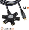 Cavo-Audio-Da-Lightning-A-5x-Jack-Femmina-Adattatore-5-In-1-Da-1,5-Metri-Ip5015