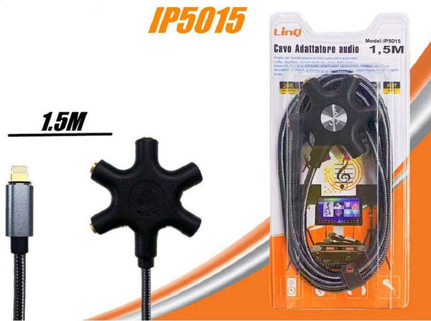 Cavo Audio Da Lightning A 5x Jack Femmina Adattatore 5 In 1 Da 1,5 Metri Ip5015 Elettronica/Informatica/Accessori/Cavi e accessori/Cavi/Cavi Lightning Trade Shop italia - Napoli, Commerciovirtuoso.it