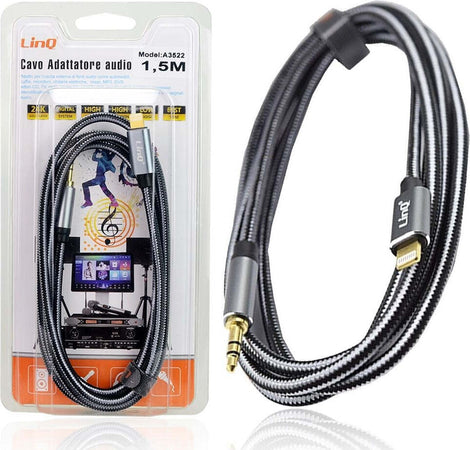 Cavo Audio Iphone Da Lightning A Jack Maschio Da 3,5 Mm Intrecciato 1,5 Mt A3522 Elettronica/Home Audio e Hi-Fi/Accessori/Cavi/Cavi ottici Trade Shop italia - Napoli, Commerciovirtuoso.it
