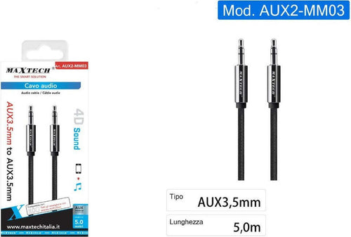 Cavo Audio Stereo 5 Mt Doppio Jack Aux 3,5mm Prolunga Per Smartphone Aux2-mm03 Elettronica/Home Audio e Hi-Fi/Accessori/Cavi/Cavi Stereo Jack Trade Shop italia - Napoli, Commerciovirtuoso.it