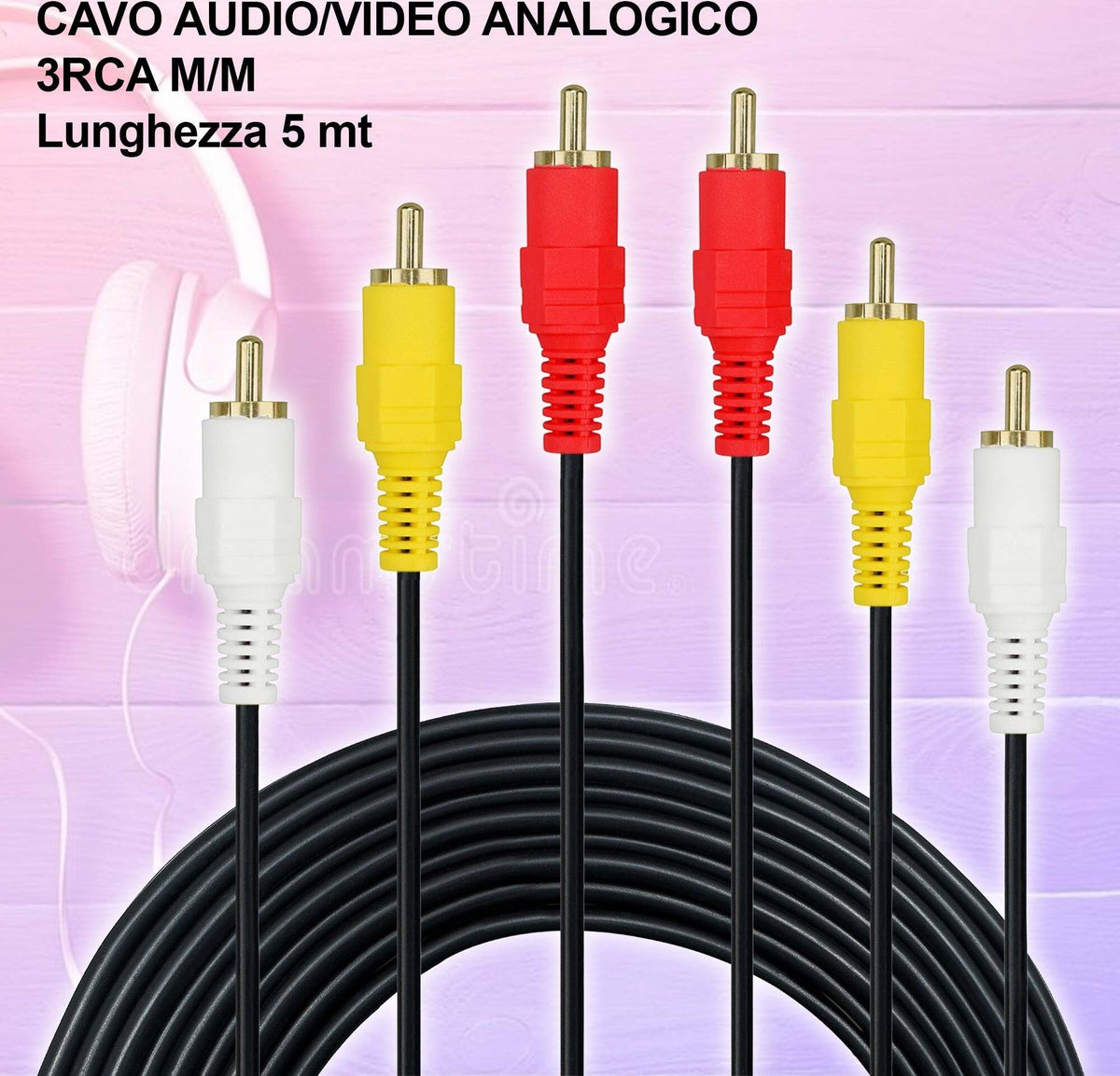 EKON Accessori Audio E Video CAVO AUDIO, 2 RCA MASCHIO, 2 RCA FEMMINA, COLORE NERO, LUNGO 1,8 M - Foto 3