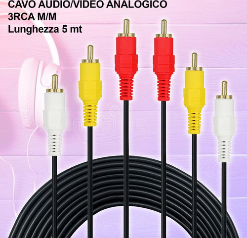 Cavo Audio Video Analogico Prolunga Da 5 Metri 3 Rca-3rca Maschio Maschio Elettronica e telefonia > Accessori Audio e Video > Cavi Audio e Video Trade Shop italia - Napoli, Commerciovirtuoso.it
