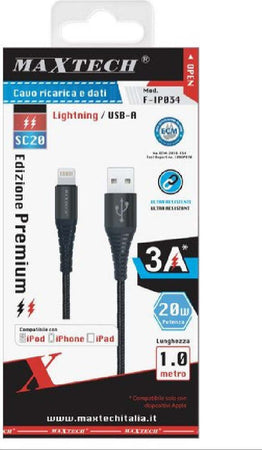 Cavo Caricatore Lightning Usb 1 Mt Ricarica Trasferimento Dati 3a Iphone F-ip034 Elettronica e telefonia > Telefonia Fissa e Mobile > Accessori Smartphone > Cavi Smartphone Trade Shop italia - Napoli, Commerciovirtuoso.it