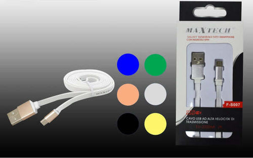 Cavo-Cavetto-Per-Samsung-Galaxy-Micro-Usb-Carica-Dati-Caricatore-Maxtech-F-s007
