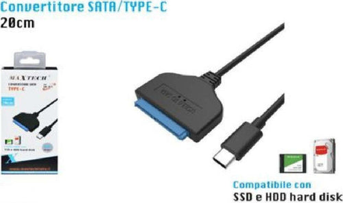 Cavo Convertitore Sata Type-c 20cm Adattatore Ssd/hdd Hard Disk Maxtech Sa-tc01 Informatica e Videogiochi > Accessori PC > Adattatori e Convertitori Trade Shop italia - Napoli, Commerciovirtuoso.it
