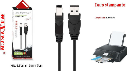 Cavo Da 3mt Usb 2.0 Per Stampante Hp Prolunga Dati Pc Hard Disk Maxtech Ca-bm3.0m Informatica e Videogiochi > Accessori PC > Adattatori e Convertitori Trade Shop italia - Napoli, Commerciovirtuoso.it
