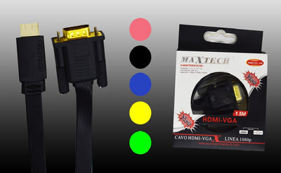 Cavo-Da-Hdmi---Vga-1,5-Metri-Risoluzione-1080p-Connettore-24k-Maxtech-Hdmi-va1.5m