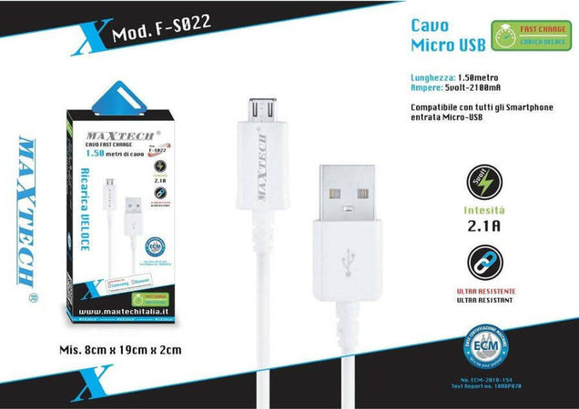 Cavo-Dati-Micro-Usb-Per-Smartphone-Cavetto-Dati-Ricarica-1.5mt-Maxtech-F-s022