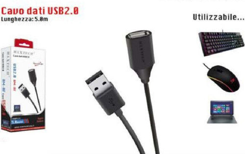 Cavo Dati Usb 2.0 Maschio A Femmina M/f Prolunga Pc Computer 5 Mt Usb2.0-mf5.0m Informatica e Videogiochi > Accessori PC > Adattatori e Convertitori Trade Shop italia - Napoli, Commerciovirtuoso.it
