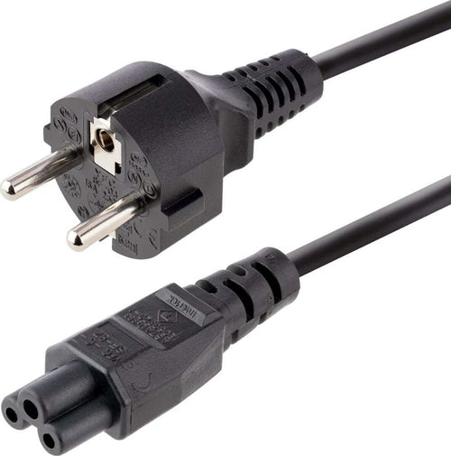 Cavo di Alimentazione Shuko Tripolare IEC C5 Lunghezza 2 Metri per Alimentatori PC Laptop