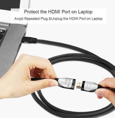Cavo di Prolunga HDMI Maschio Femmina 2 Metri Nylon Intrecciato Ultra HD 4K 3D 1080p ARC HDR compatibile con HDMI 2.0 A/B, 2.0,1.4 a