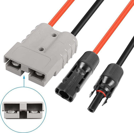 Cavo di Prolunga Solare con connettori 50A 600V 1 mt 6 mm2 IP67 a Bassa Resistenza