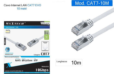 Cavo Di Rete Cat 7 Lan Ethernet 10 Metri Cavetto Patch Maxtech Cat7-lan10m Informatica e Videogiochi > Periferiche di rete > Cavi di Rete Trade Shop italia - Napoli, Commerciovirtuoso.it