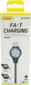 Cavo Di Ricarica Rapida Per Android Attacco Type-c A Usb 2.0 Con Luce 1mt Q-t51b Elettronica/Cellulari e accessori/Accessori/Cavi e adattatori/Cavi USB Trade Shop italia - Napoli, Commerciovirtuoso.it