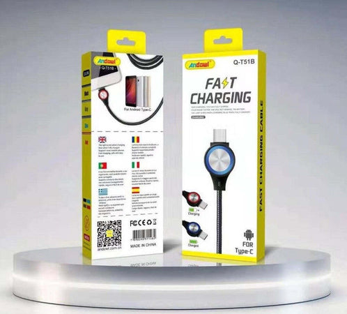 Cavo Di Ricarica Rapida Per Android Attacco Type-c A Usb 2.0 Con Luce 1mt Q-t51b Elettronica/Cellulari e accessori/Accessori/Cavi e adattatori/Cavi USB Trade Shop italia - Napoli, Commerciovirtuoso.it