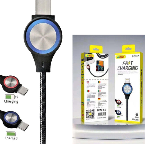 Cavo Di Ricarica Rapida Veloce Per Iphone Lightning Con Luce Illuminazione Q-t51a Elettronica/Cellulari e accessori/Accessori/Cavi e adattatori/Cavi Lightning Trade Shop italia - Napoli, Commerciovirtuoso.it