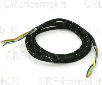 Cavo-Elettrico-4-Poli,-Ricoperto-in-Tessuto,-210-cm