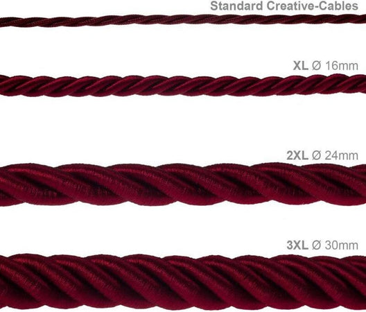 Cavo elettrico cordone xl 16mm bordeaux lucido Illuminazione/Illuminazione per interni/Lampadari lampade a sospensione e plafoniere/Componenti per lampadari/Cavi elettrici per lampadari Led Mall Home - Napoli, Commerciovirtuoso.it