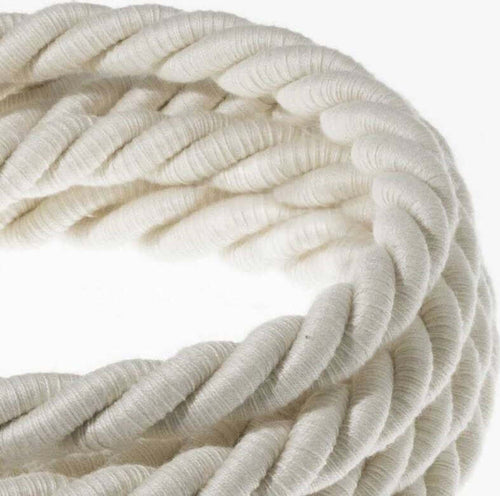 Cavo elettrico in cotone grezzo cordone xl 16mm Illuminazione/Illuminazione per interni/Lampadari lampade a sospensione e plafoniere/Componenti per lampadari/Cavi elettrici per lampadari Led Mall Home - Napoli, Commerciovirtuoso.it