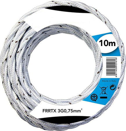 Cavo Elettrico In Tessuto Frrtx 10mt Intrecciato Per Lampada E Lampadario Bianco Casa, arredamento e bricolage > Materiale Elettrico Trade Shop italia - Napoli, Commerciovirtuoso.it