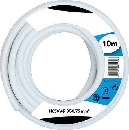 Cavo Elettrico Prolunga 10mt 3g0,75 Mm H05vv-f Matassa Filo Elettrico Bianco Casa, arredamento e bricolage > Materiale Elettrico Trade Shop italia - Napoli, Commerciovirtuoso.it