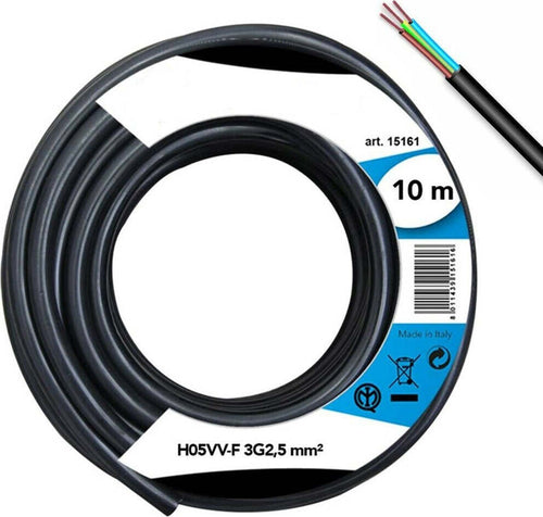 Cavo Elettrico Prolunga 10mt 3g2.5 Mm H05vv-f Matassa Filo Elettrico Nero Casa, arredamento e bricolage > Materiale Elettrico Trade Shop italia - Napoli, Commerciovirtuoso.it