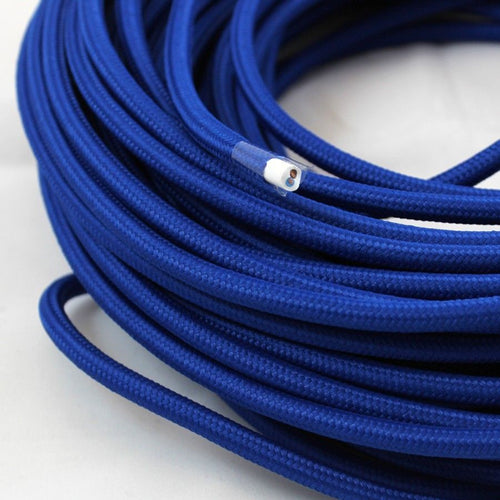 Cavo elettrico tondo tessuto blu Illuminazione/Illuminazione per interni/Lampadari lampade a sospensione e plafoniere/Componenti per lampadari/Cavi elettrici per lampadari Led Mall Home - Napoli, Commerciovirtuoso.it